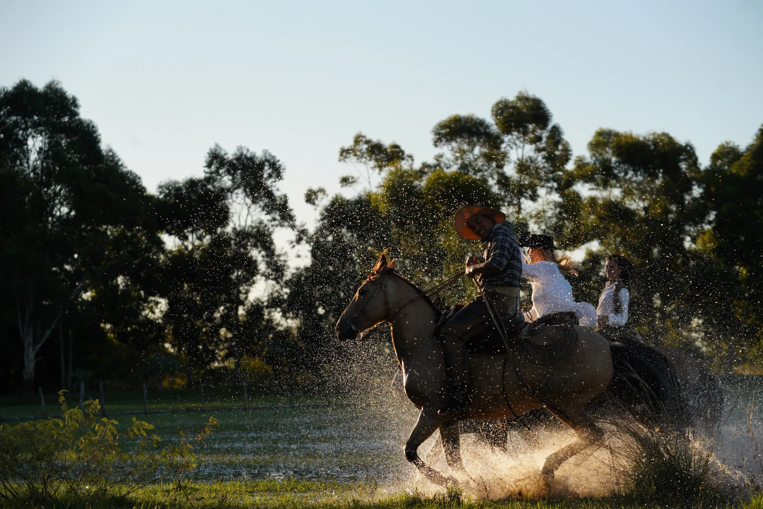 estancia don joaquin corrientes argentina horse riding landscape authentic family ranch canter in the water
