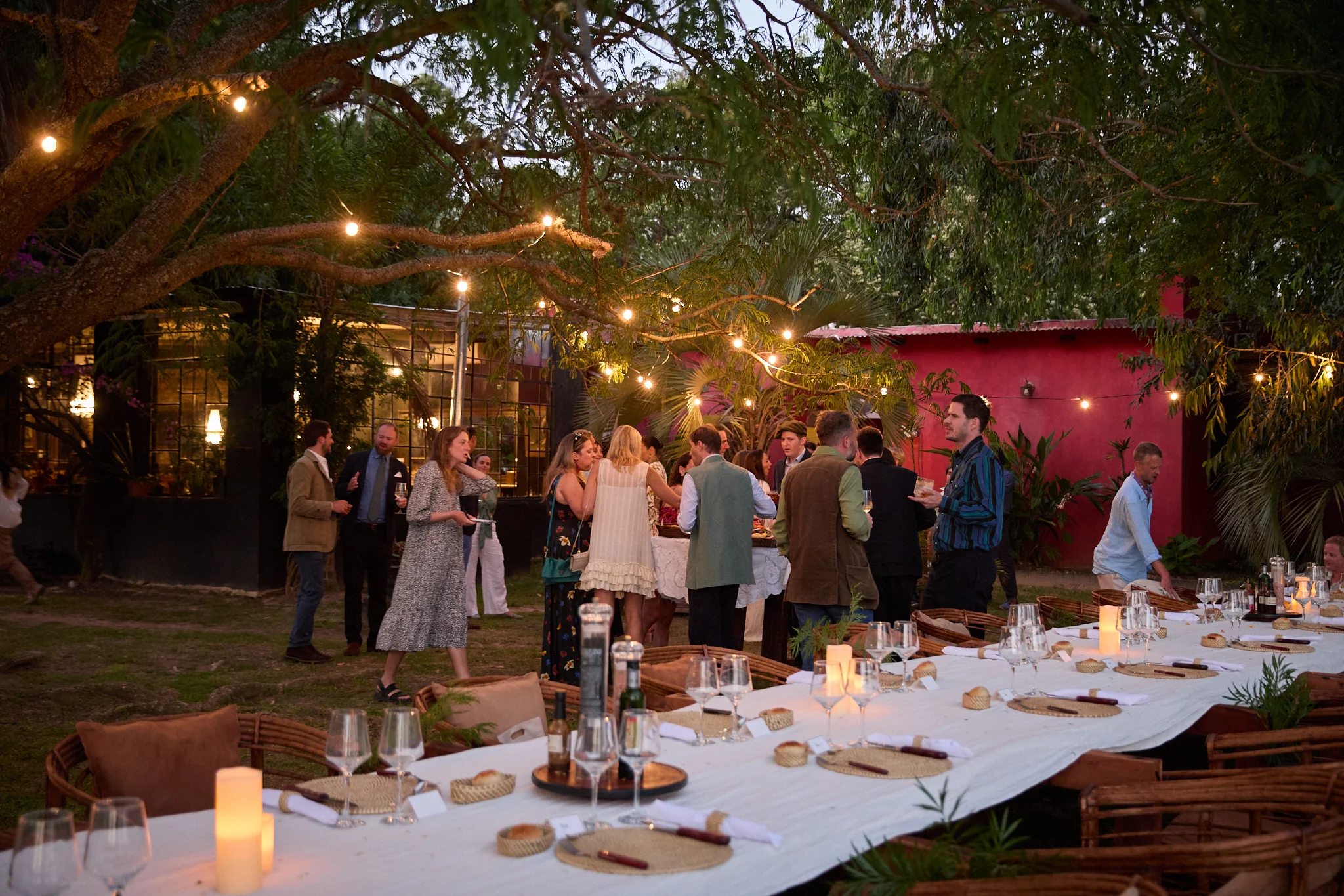 Outdoor dinner long table private events Estancia don Joaquin Corrientes argentina
