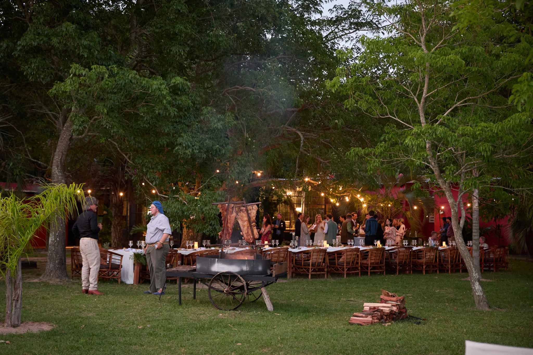 Outdoor dinner long table private events Estancia don Joaquin Corrientes argentina